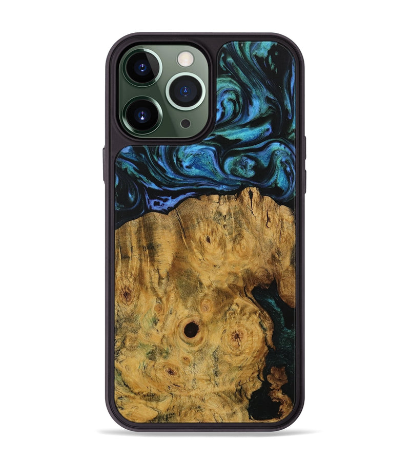 iPhone 13 Pro Max Wood Phone Case - Baines (Blue, 730913)