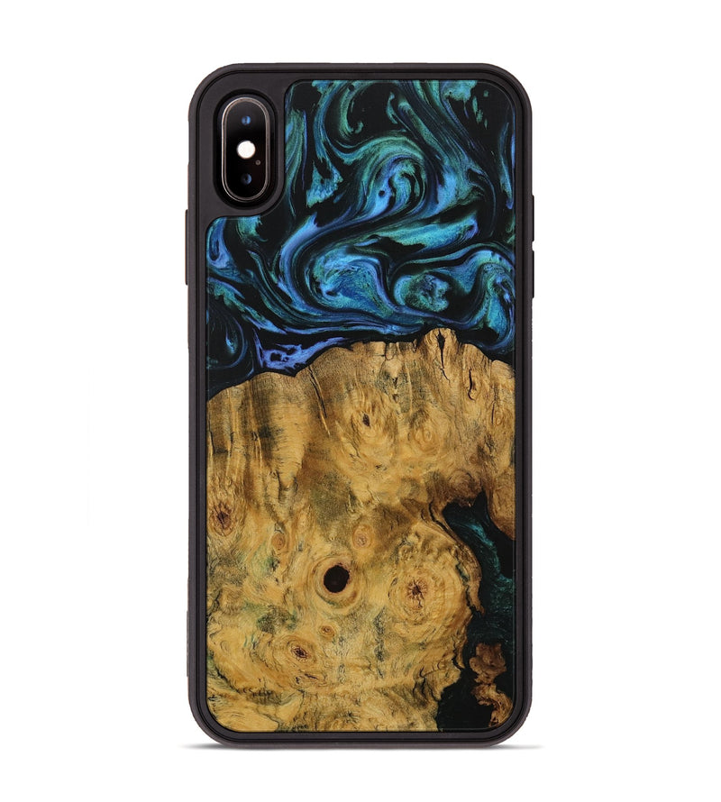 iPhone Xs Max Wood Phone Case - Baines (Blue, 730913)