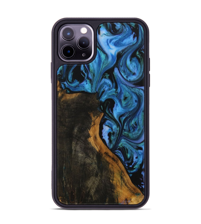 iPhone 11 Pro Max Wood Phone Case - Kartik (Blue, 730915)