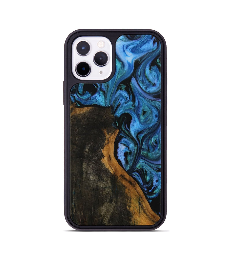 iPhone 11 Pro Wood Phone Case - Kartik (Blue, 730915)