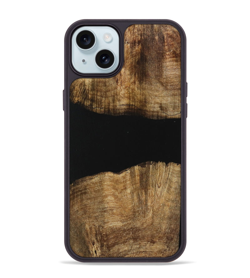 iPhone 15 Plus Wood Phone Case - Nelleke (Pure Black, 730916)