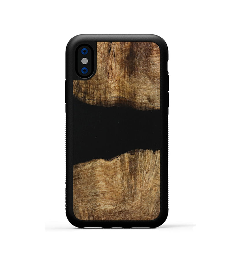 iPhone Xs Wood Phone Case - Nelleke (Pure Black, 730916)