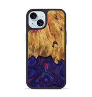 iPhone 15 Wood Phone Case - Kathie (Purple, 730917)