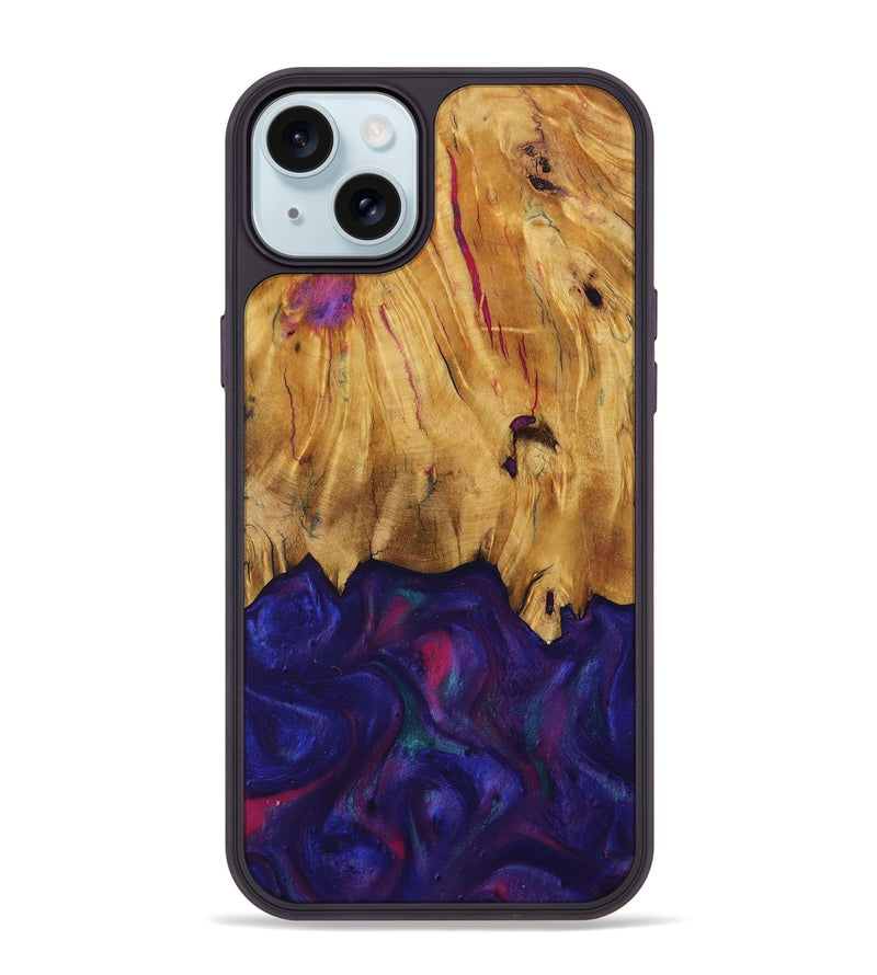 iPhone 15 Plus Wood Phone Case - Kathie (Purple, 730917)