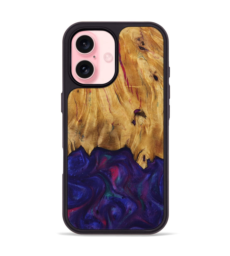 iPhone 16 Wood Phone Case - Kathie (Purple, 730917)