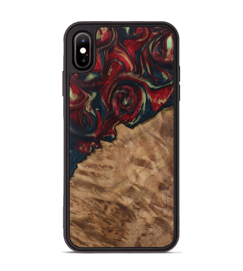 iPhone Xs Max Wood Phone Case - Ursa (Red, 730919)