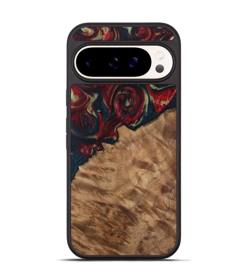 Pixel 9 Wood Phone Case - Ursa (Red, 730919)