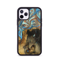 iPhone 11 Pro Wood Phone Case - Johana (Teal & Gold, 730923)