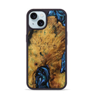 iPhone 15 Wood Phone Case - Nooshin (Blue, 730924)