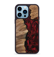 iPhone 14 Pro Max Wood Phone Case - Atsuo (Red, 730925)