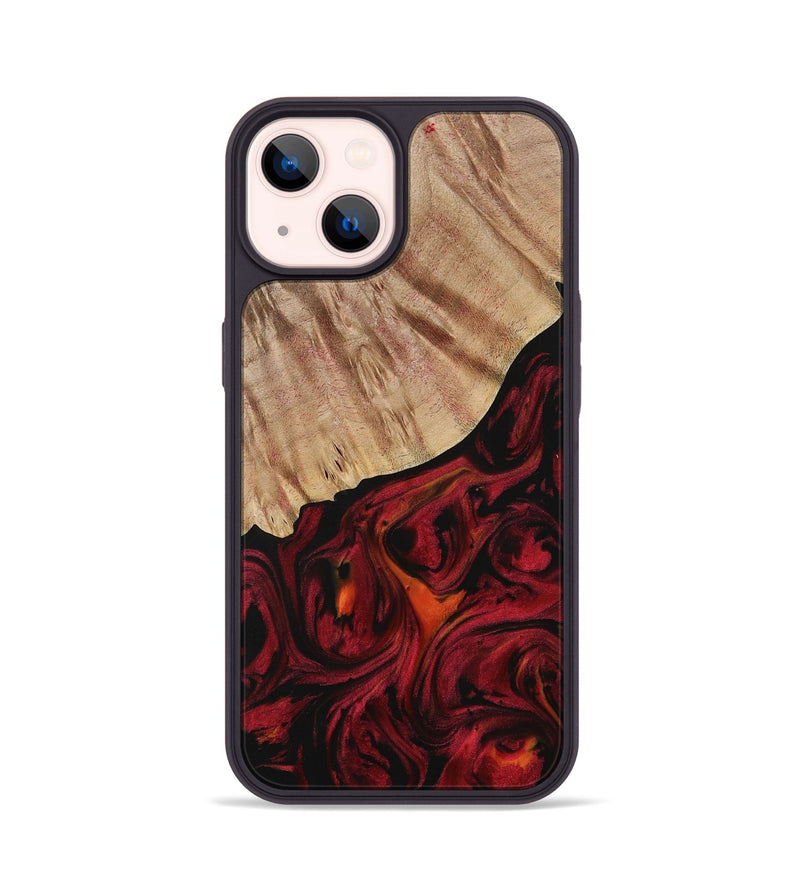 iPhone 14 Wood Phone Case - Mariela (Red, 730927)