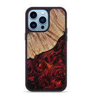 iPhone 14 Pro Max Wood Phone Case - Mariela (Red, 730927)