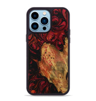 iPhone 14 Pro Max Wood Phone Case - Shona (Red, 730931)