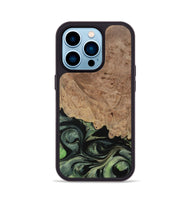 iPhone 14 Pro Wood Phone Case - Elease (Green, 730933)