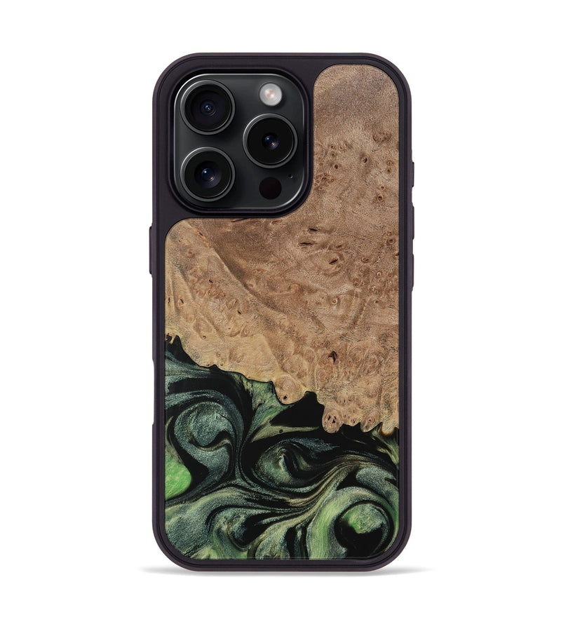 iPhone 16 Pro Wood Phone Case - Elease (Green, 730933)