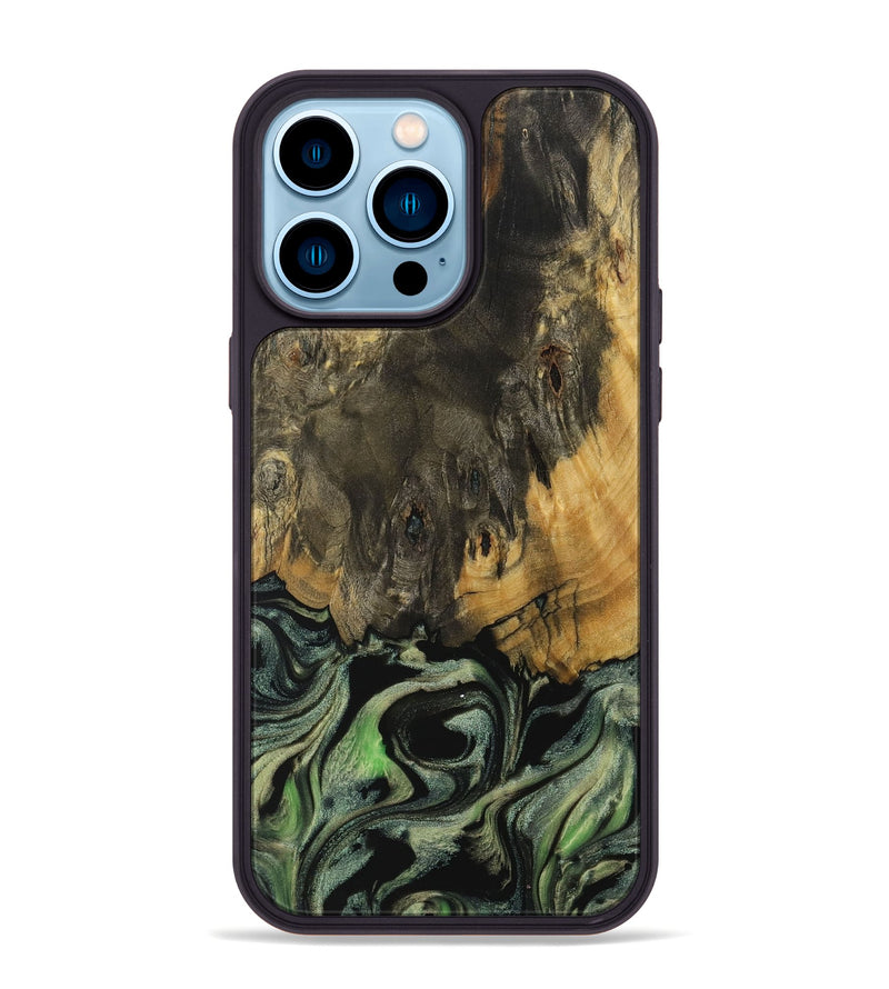 iPhone 14 Pro Max Wood Phone Case - Lish (Green, 730936)