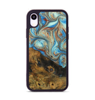 iPhone Xr Wood Phone Case - Jossine (Teal & Gold, 730940)