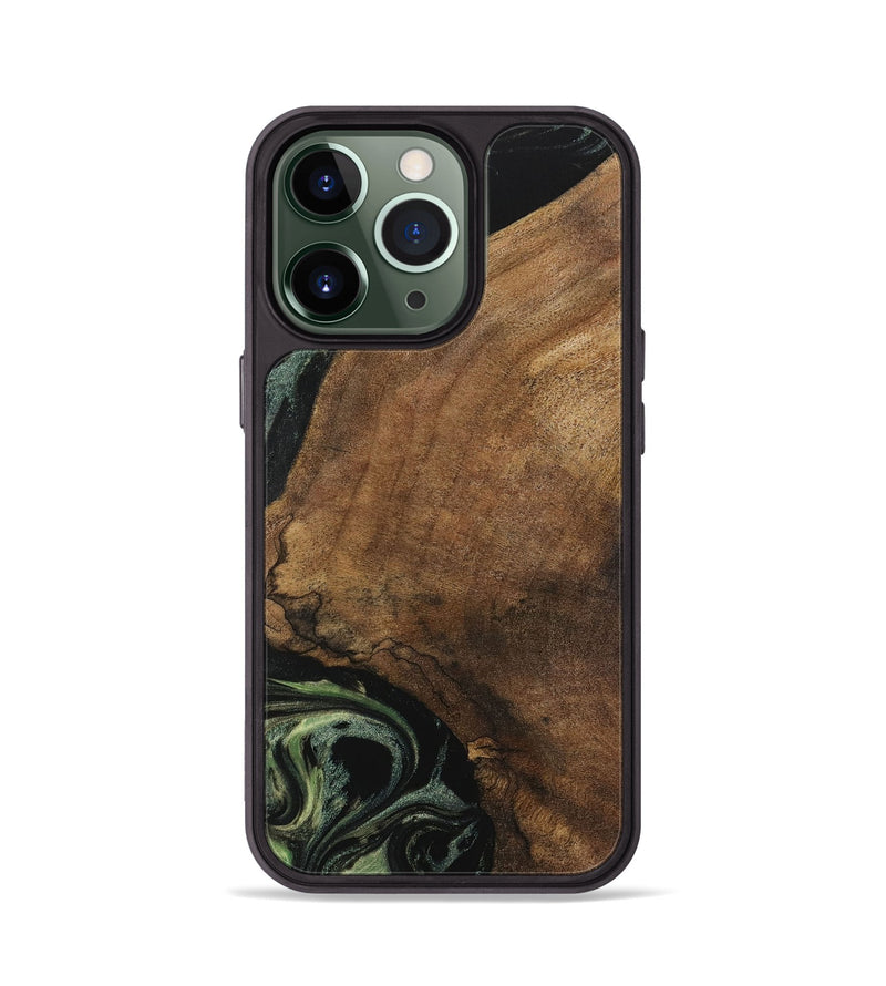 iPhone 13 Pro Wood Phone Case - Lilie (Green, 730941)