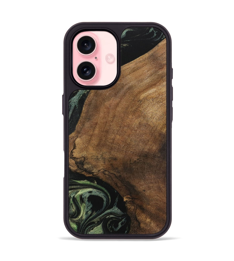 iPhone 16 Wood Phone Case - Lilie (Green, 730941)