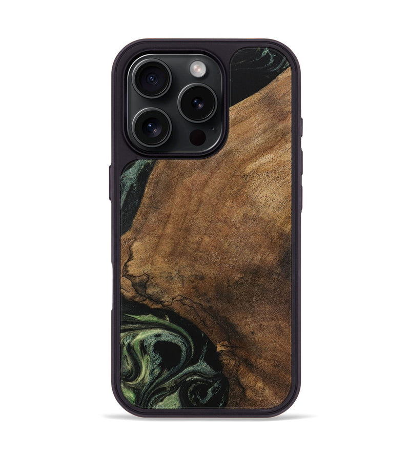 iPhone 16 Pro Wood Phone Case - Lilie (Green, 730941)