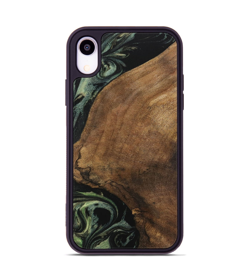 iPhone Xr Wood Phone Case - Lilie (Green, 730941)