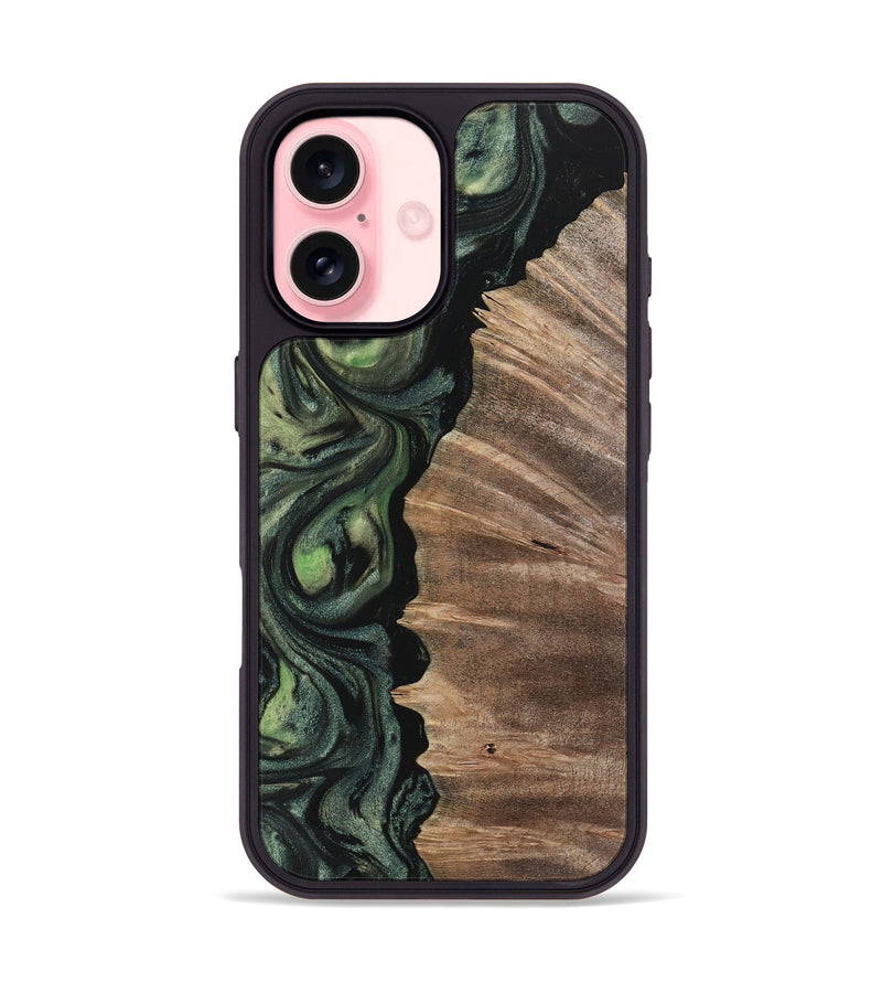 iPhone 16 Wood Phone Case - Melonie (Green, 730948)