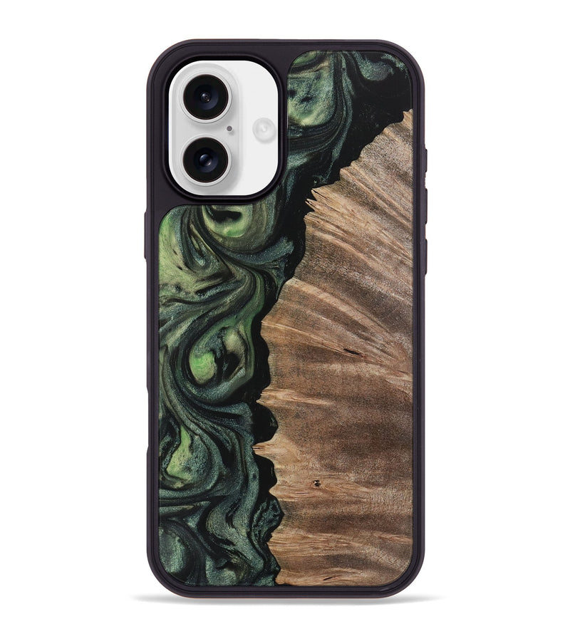 iPhone 16 Plus Wood Phone Case - Melonie (Green, 730948)