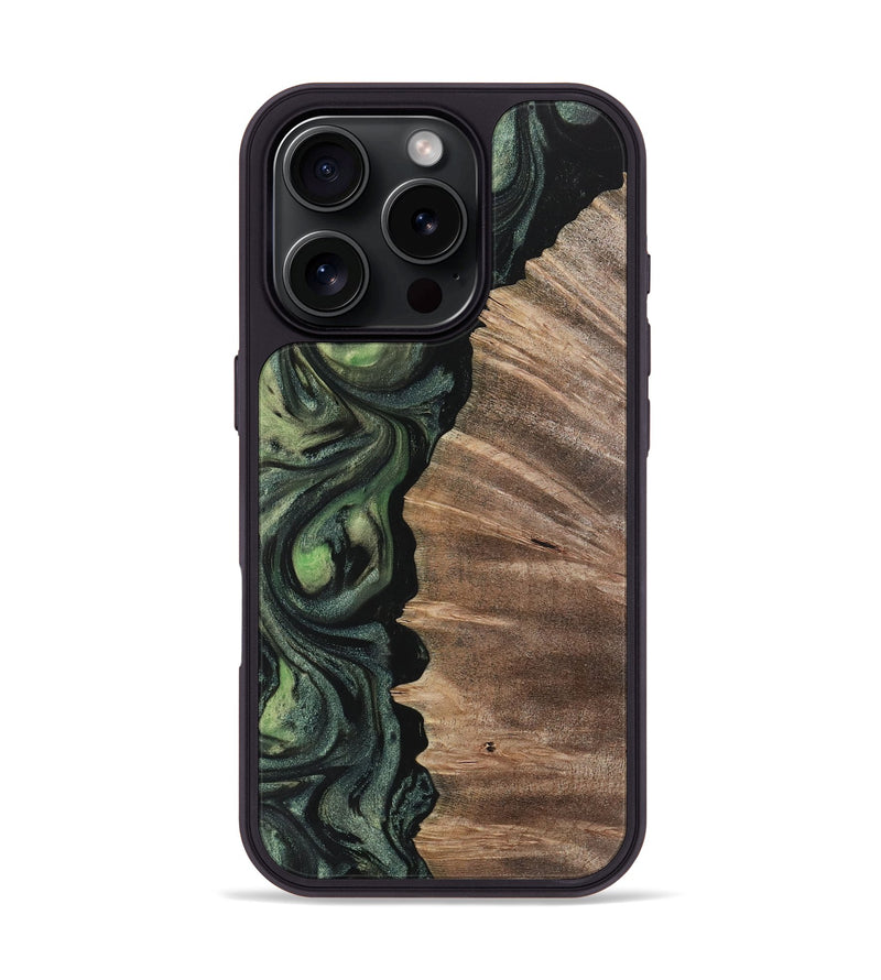 iPhone 16 Pro Wood Phone Case - Melonie (Green, 730948)