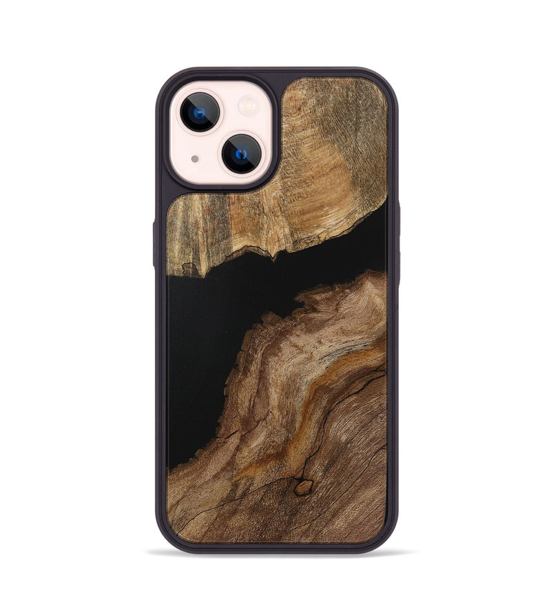 iPhone 14 Wood Phone Case - Mareah (Pure Black, 730949)