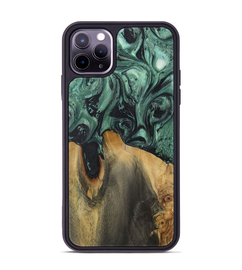 iPhone 11 Pro Max Wood Phone Case - Sharron (Green, 730954)