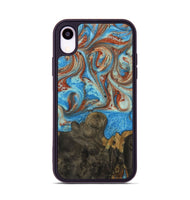 iPhone Xr Wood Phone Case - Long (Teal & Gold, 730956)