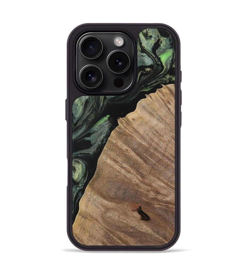 iPhone 16 Pro Wood Phone Case - Kelsea (Green, 730961)