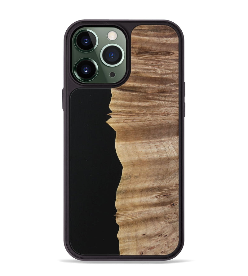 iPhone 13 Pro Max Wood Phone Case - Kordula (Pure Black, 730965)