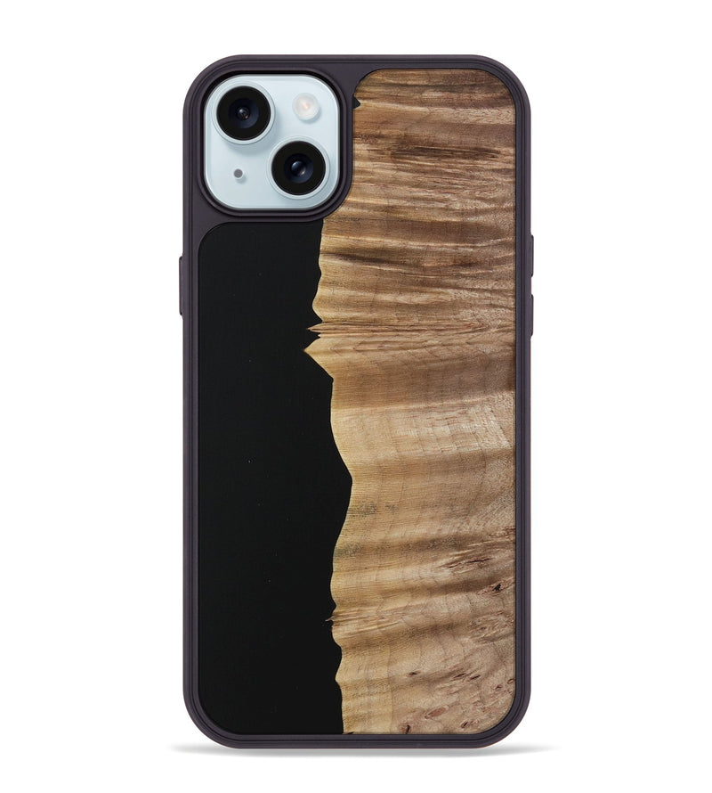 iPhone 15 Plus Wood Phone Case - Kordula (Pure Black, 730965)