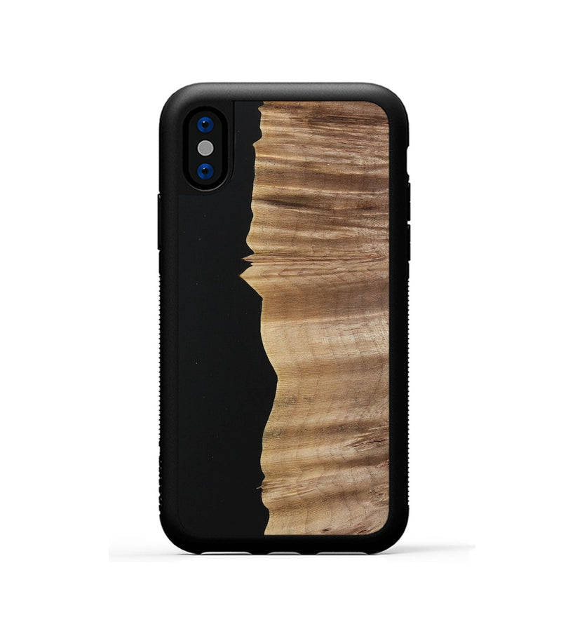 iPhone Xs Wood Phone Case - Kordula (Pure Black, 730965)