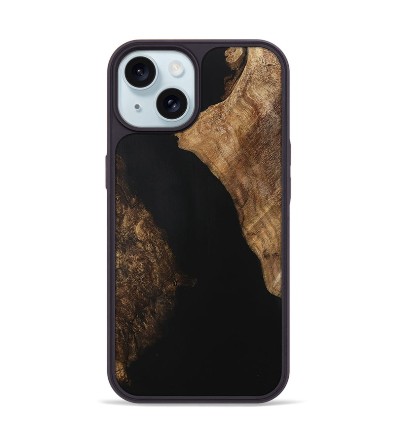 iPhone 15 Wood Phone Case - Margalo (Pure Black, 730966)