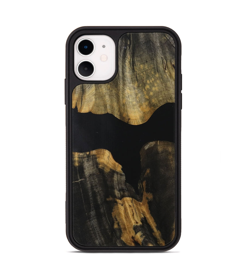 iPhone 11 Wood Phone Case - Dionne (Pure Black, 730968)