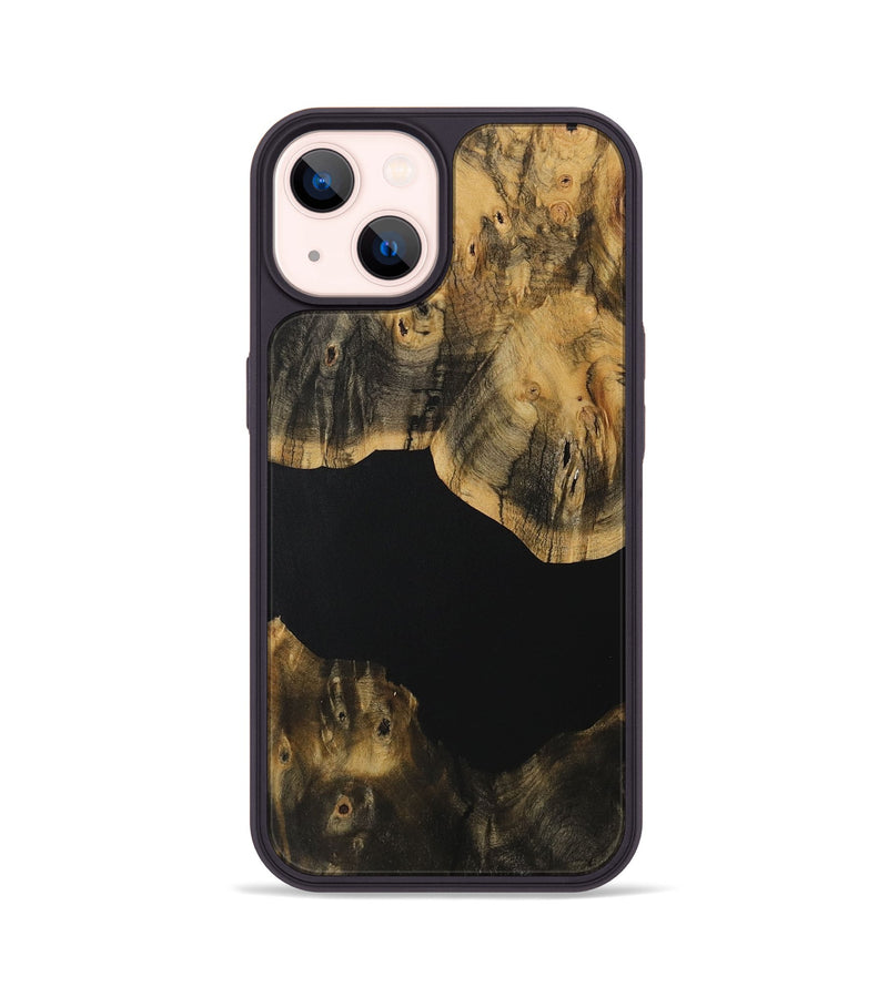 iPhone 14 Wood Phone Case - Miklos (Pure Black, 730969)