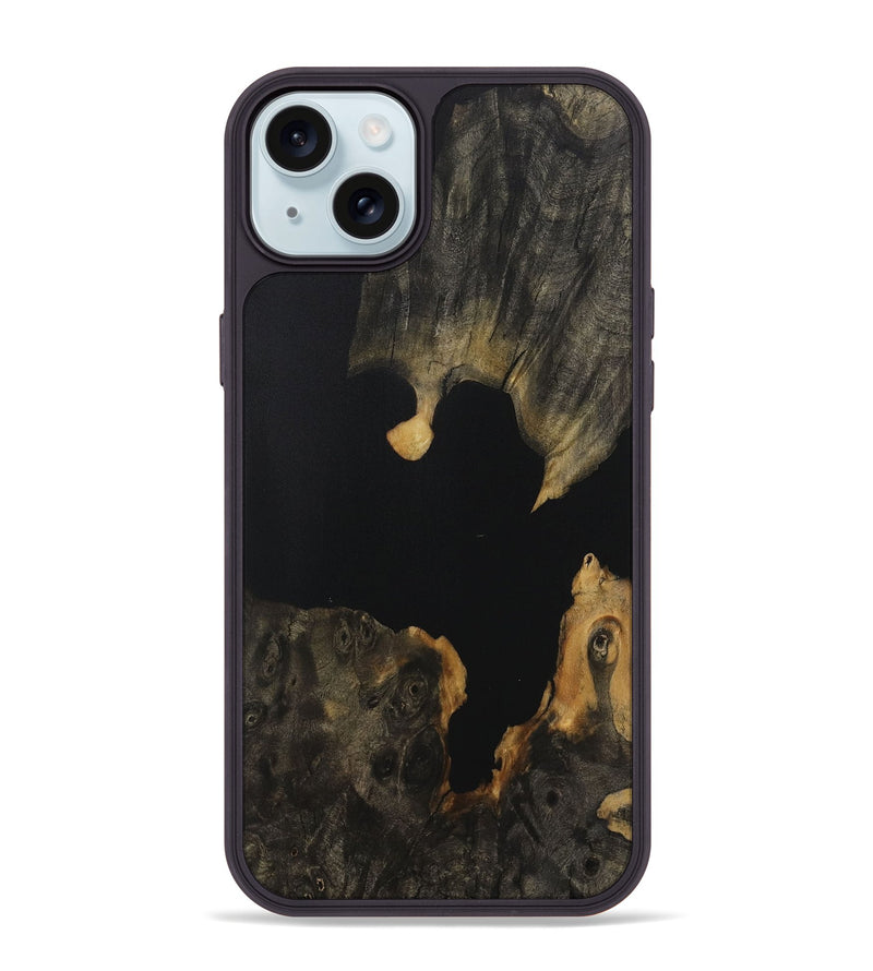 iPhone 15 Plus Wood Phone Case - Cheng (Pure Black, 730971)