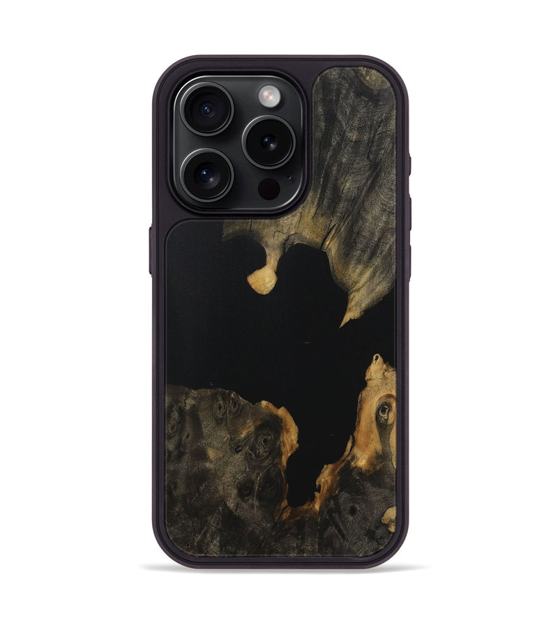 iPhone 15 Pro Wood Phone Case - Cheng (Pure Black, 730971)