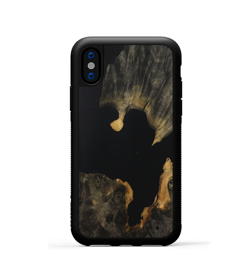 iPhone Xs Wood Phone Case - Cheng (Pure Black, 730971)