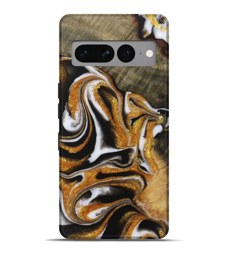 Pixel 7 Pro Wood Live Edge Phone Case - Lucine (Black & White, 730981)