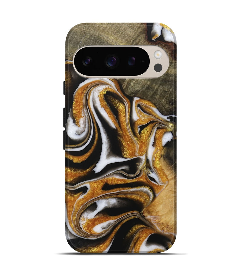 Pixel 9 Wood Live Edge Phone Case - Lucine (Black & White, 730981)