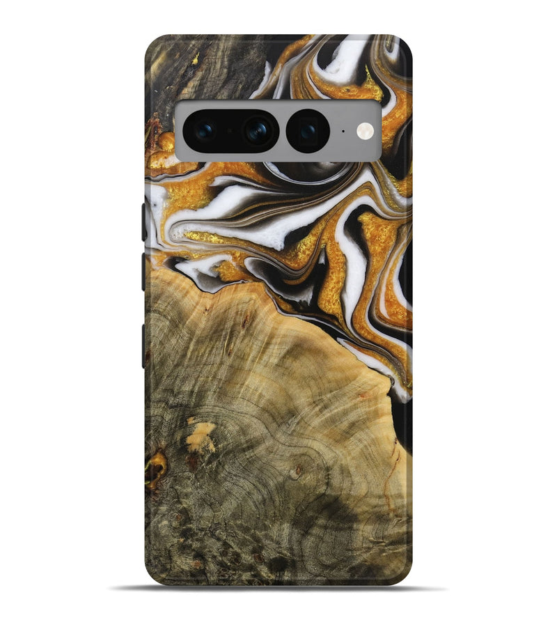 Pixel 7 Pro Wood Live Edge Phone Case - Haden (Black & White, 730982)