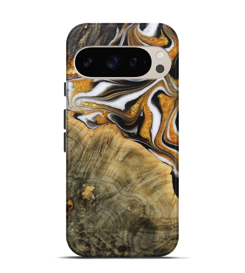 Pixel 9 Wood Live Edge Phone Case - Haden (Black & White, 730982)