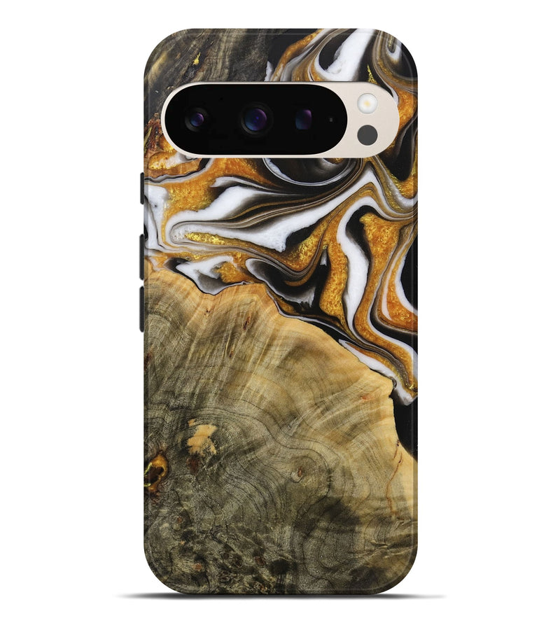 Pixel 9 Pro XL Wood Live Edge Phone Case - Haden (Black & White, 730982)