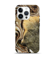 iPhone 15 Pro Wood Live Edge Phone Case - Neil (Black & White, 730984)