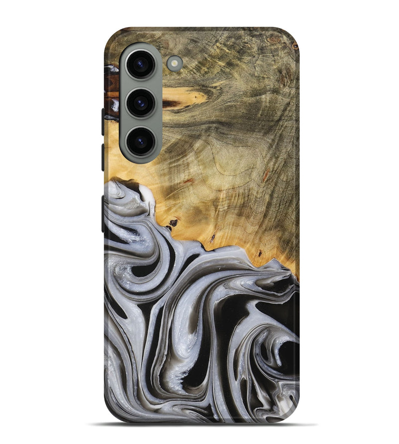 Galaxy S23 Plus Wood Live Edge Phone Case - Kaylee (Black & White, 730985)