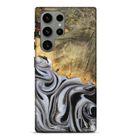 Galaxy S23 Ultra Wood Live Edge Phone Case - Kaylee (Black & White, 730985)