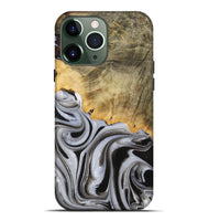 iPhone 13 Pro Max Wood Live Edge Phone Case - Kaylee (Black & White, 730985)